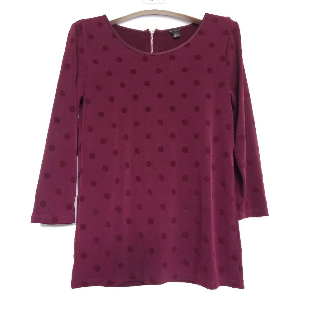 Ann Taylor Velvet Dot Shirt XS Blouse Top